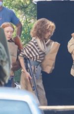 SADIE SINK and NATALIA DYER on the Set of Stranger Things, Season 4 in Atlanta 06/15/2021