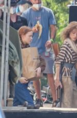 SADIE SINK and NATALIA DYER on the Set of Stranger Things, Season 4 in Atlanta 06/15/2021