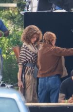 SADIE SINK and NATALIA DYER on the Set of Stranger Things, Season 4 in Atlanta 06/15/2021