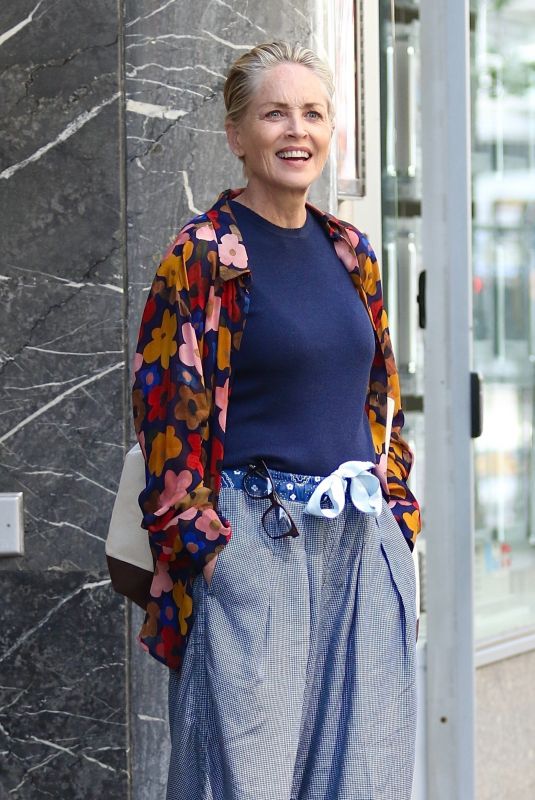 SHARON STONE Out and About at Madison Avenue in New York 06/18/2021