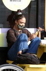 TESSA THOMPSON at The Vegan Joint Restaurant in Culver City 06/20/2021