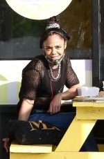 TESSA THOMPSON at The Vegan Joint Restaurant in Culver City 06/20/2021