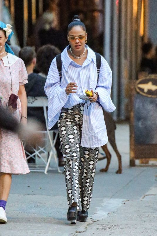 TESSA THOMPSON Out with a Friend in New York 06/02/2021