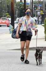 TESSA THOMPSON Out with Her Dog in Los Angeles 06/21/2021