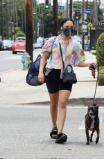 TESSA THOMPSON Out with Her Dog in Los Angeles 06/21/2021