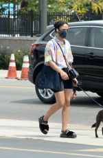 TESSA THOMPSON Out with Her Dog in Los Angeles 06/21/2021