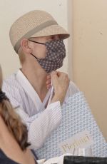 TILDA SWINTON at a Restaurant in Rome 06/25/2021