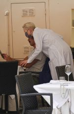 TILDA SWINTON at a Restaurant in Rome 06/25/2021