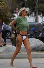 TINA LOUISE in Bikini Bottoms at a Beach in Santa Monica 06/20/2021