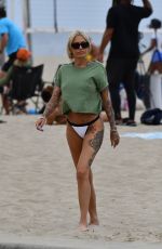 TINA LOUISE in Bikini Bottoms at a Beach in Santa Monica 06/20/2021