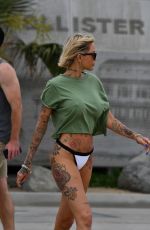 TINA LOUISE in Bikini Bottoms at a Beach in Santa Monica 06/20/2021