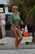 TINA LOUISE in Bikini Bottoms at a Beach in Santa Monica 06/20/2021