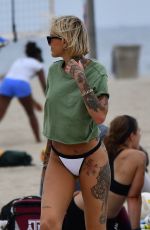 TINA LOUISE in Bikini Bottoms at a Beach in Santa Monica 06/20/2021