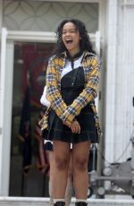 WHITNEY PEAK on the Set of Gossip Girl Reboot in New York 06/08/2021