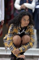 WHITNEY PEAK on the Set of Gossip Girl Reboot in New York 06/08/2021