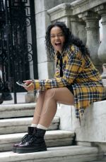 WHITNEY PEAK on the Set of Gossip Girl Reboot in New York 06/08/2021
