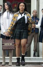 WHITNEY PEAK on the Set of Gossip Girl Reboot in New York 06/08/2021