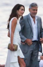 AMAL CLOONEY Out for Dinner in Tremezzo 07/19/2021