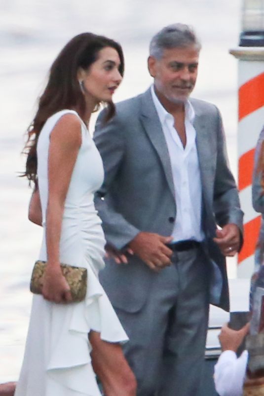 AMAL CLOONEY Out for Dinner in Tremezzo 07/19/2021