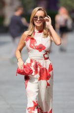 AMANDA HOLDEN in a Red and White Jumpsuit at Heart Radio in London 07/01/2021
