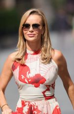 AMANDA HOLDEN in a Red and White Jumpsuit at Heart Radio in London 07/01/2021
