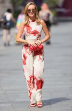 AMANDA HOLDEN in a Red and White Jumpsuit at Heart Radio in London 07/01/2021