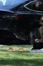 AMANDA SEYFRIED Lunch in a Park in Los Angeles 07/01/2021