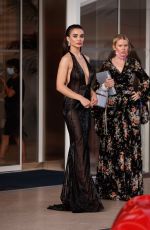 AMY JACKON Leaves Hotel Martinez at 74th Cannes Film Festival 07/16/2021