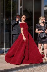 AMY JACKSON Leaves Martinez Hotel at 74th Cannes Film Festival 07/14/2021