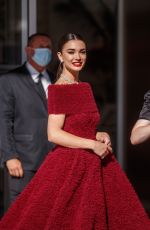 AMY JACKSON Leaves Martinez Hotel at 74th Cannes Film Festival 07/14/2021