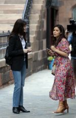 ANNE HATHAWAY and AMERICA FERRERA on the Set of Caviar in New York 07/11/2021