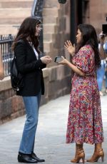 ANNE HATHAWAY and AMERICA FERRERA on the Set of Caviar in New York 07/11/2021