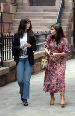 ANNE HATHAWAY and AMERICA FERRERA on the Set of Caviar in New York 07/11/2021