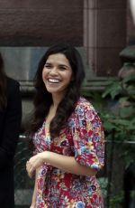 ANNE HATHAWAY and AMERICA FERRERA on the Set of Caviar in New York 07/11/2021