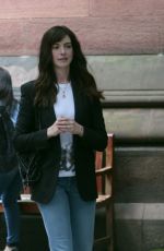 ANNE HATHAWAY and AMERICA FERRERA on the Set of Caviar in New York 07/11/2021