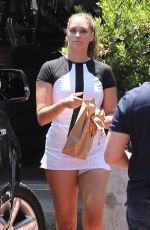 APRIL LOVE GEARY Arrives at a Tennis Class in Malibu 07/06/2021