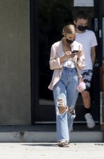 ASHLEE SIMPSON in Ripped Denim Out in Los Angeles 07/23/2021