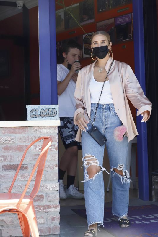 ASHLEE SIMPSON in Ripped Denim Out in Los Angeles 07/23/2021