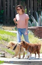 AUBREY PLAZA Out with Her Dogs in Los Feliz 07/17/2021