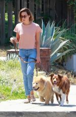 AUBREY PLAZA Out with Her Dogs in Los Feliz 07/17/2021