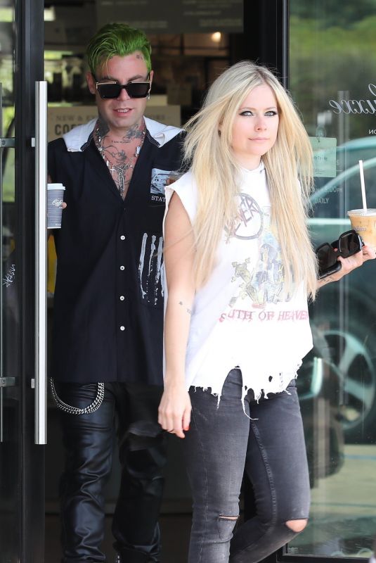 AVRIL LAVIGNE and Mod Sun Out for Coffee in Malibu 07/08/2021