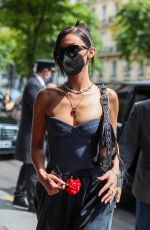 BELLA HADID Arrives at Her Hotel in Paris 07/07/2021