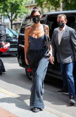BELLA HADID Arrives at Her Hotel in Paris 07/07/2021
