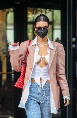 BELLA HADID Leaves George IV Hotel in Paris 07/01/2021