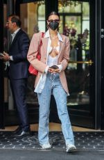 BELLA HADID Leaves George IV Hotel in Paris 07/01/2021