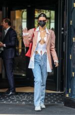 BELLA HADID Leaves George IV Hotel in Paris 07/01/2021