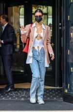 BELLA HADID Leaves George IV Hotel in Paris 07/01/2021