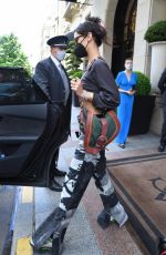 BELLA HADID Leaves Her Hotel in Paris 07/04/2021