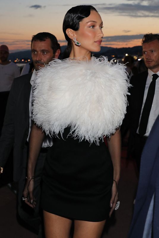 BELLA HADID Leaves Hotel Martinez at Cannes Film Festival 07/07/2021