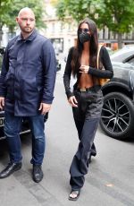 BELLA HADID Returns to Her Hotel in Paris 06/30/2021